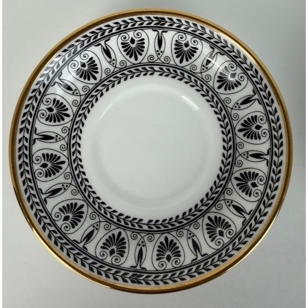 Vintage 1970s Crown Staffordshire Victoria Black Set of 4 Cups & 4 Saucers - Picture 7 of 16